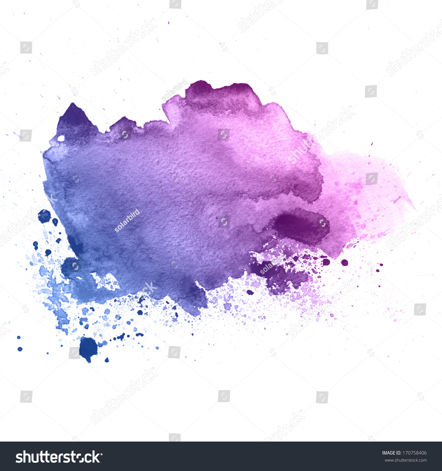 紫罗兰色的水彩滴纹理-背景/素材,抽象-海洛创意()-合