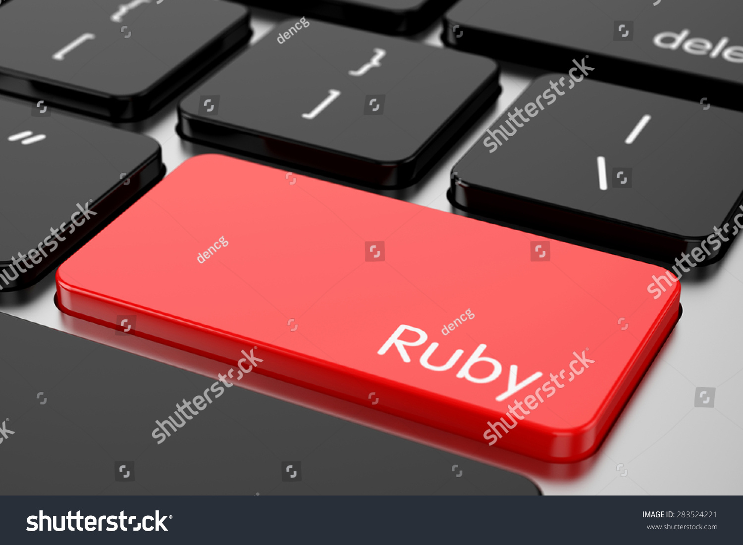 计算机编程概念的三维renderion编码键盘。红