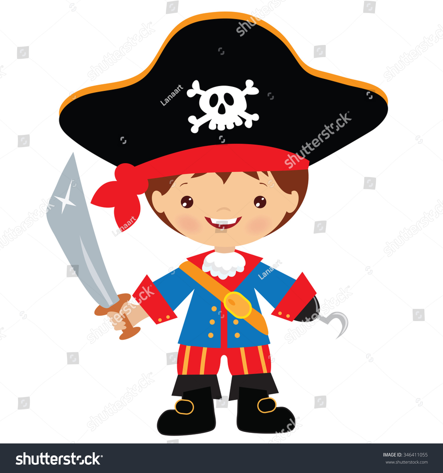 日落时分和海盗孩子们在金银岛的场景插画图片素材_ID:426842079-Veer图库