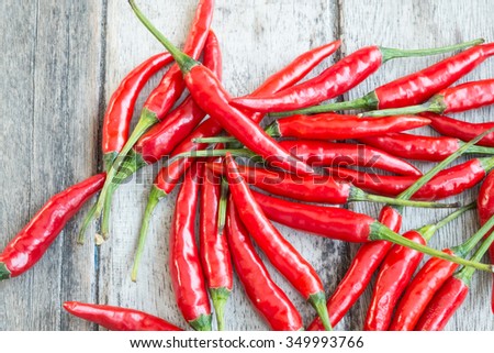 red chilli on wooden table