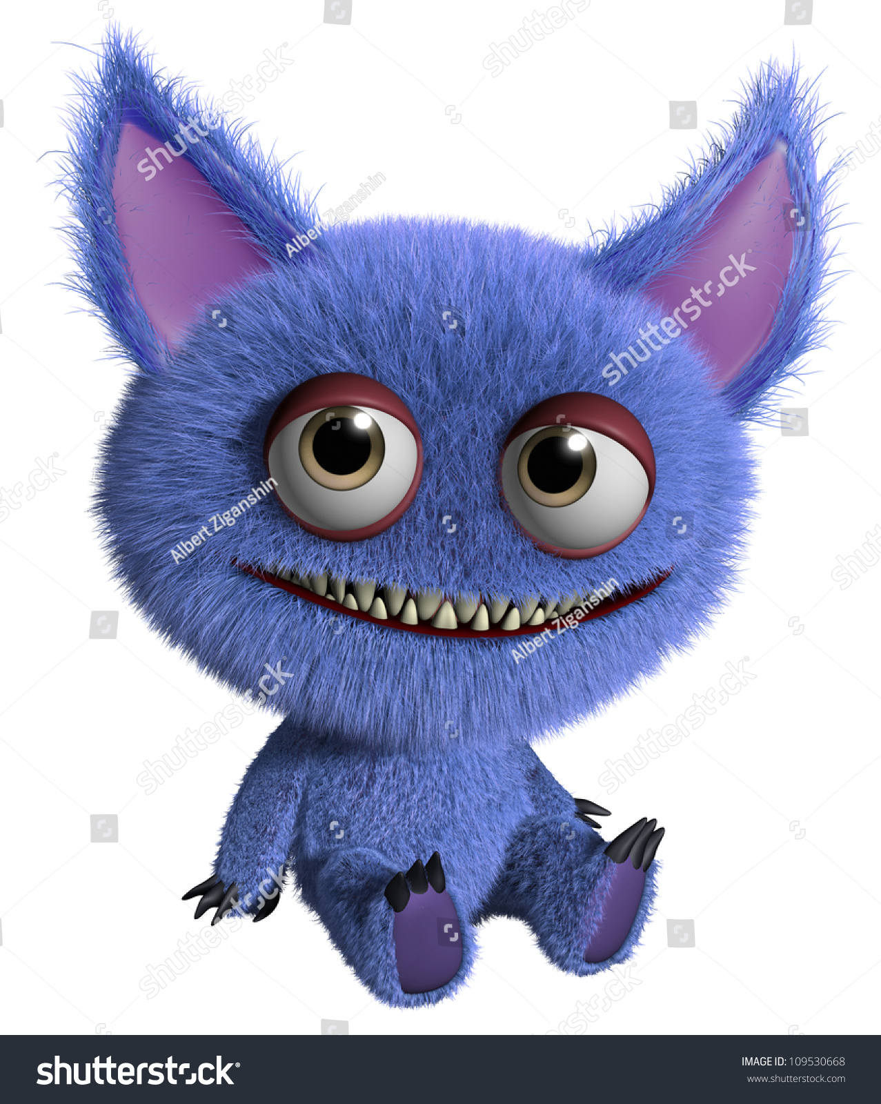 可爱的蓝色的怪物-动物/野生生物,抽象-海洛创意(hellorf)