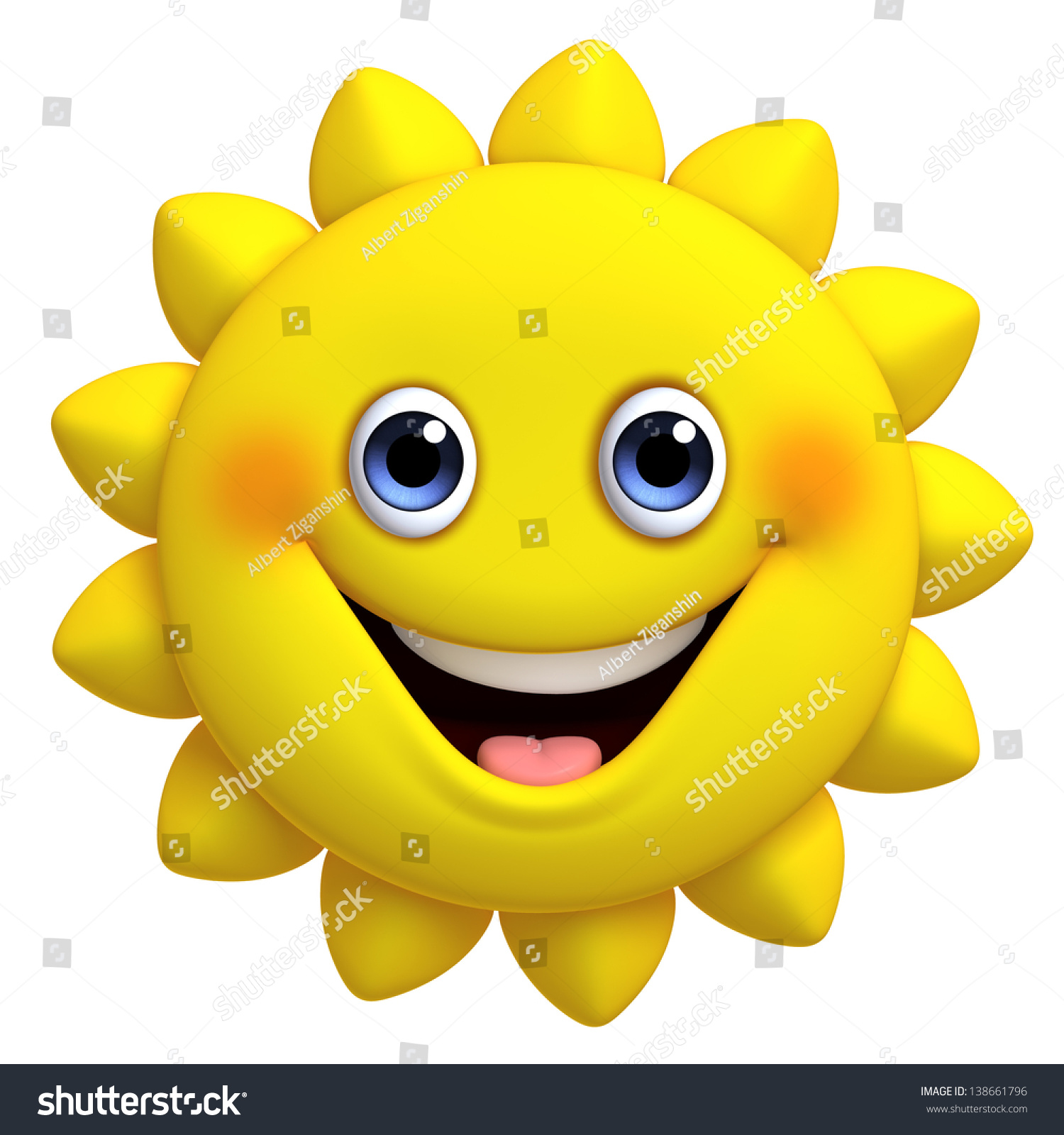 3 d卡通可爱的太阳-艺术,抽象-海洛创意(hellorf)-shutterstock中国