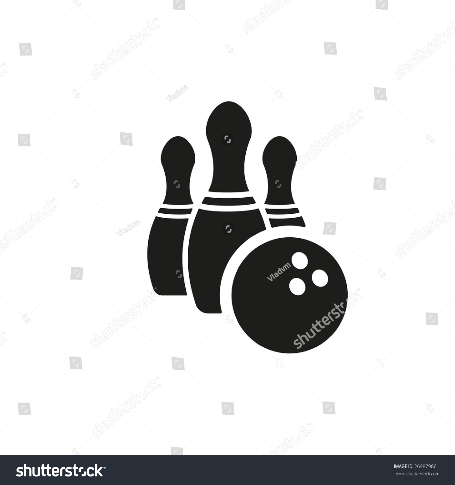 保龄球图标.游戏的象征.