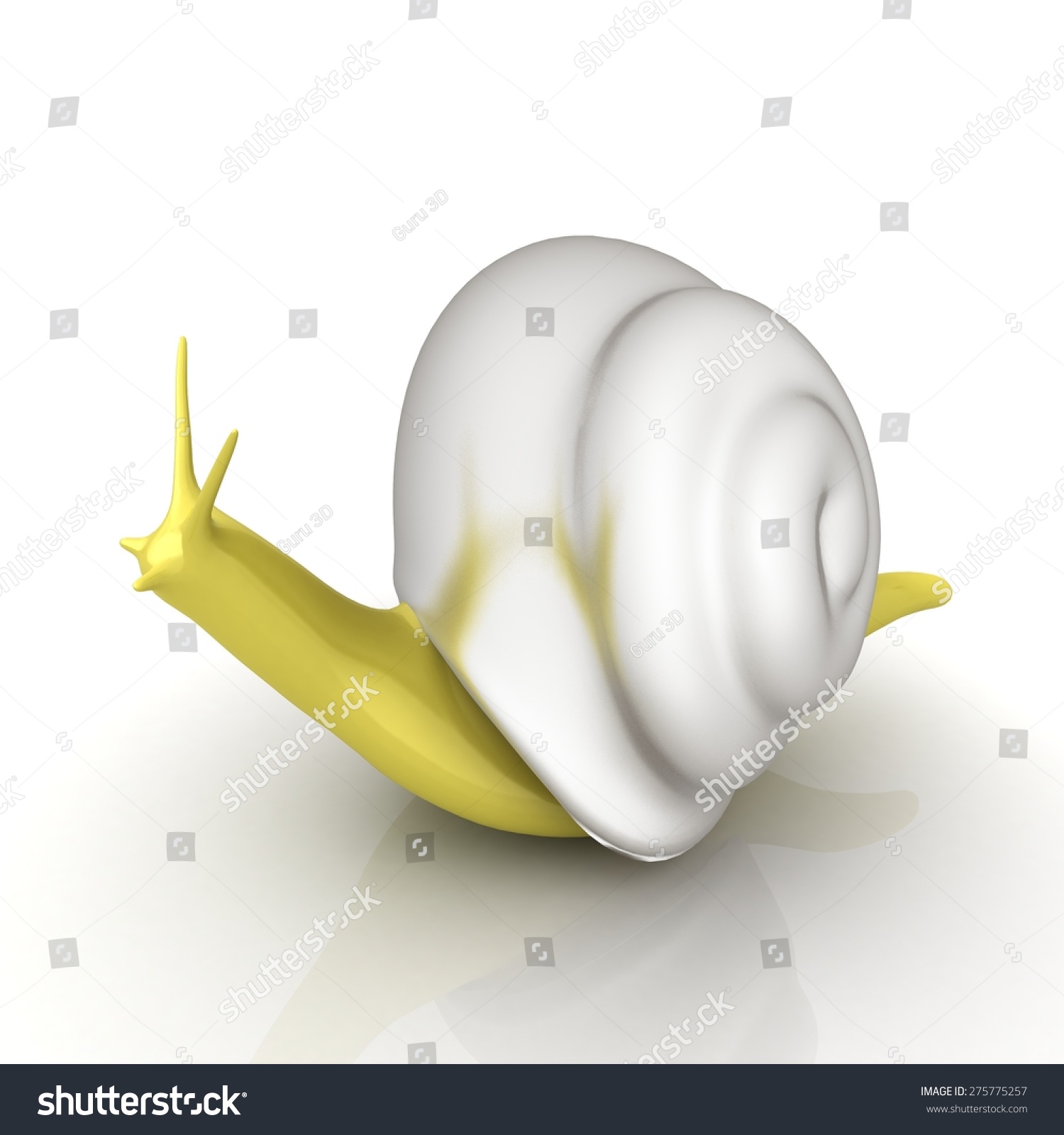 3 d幻想的动物,蜗牛在白色背景-动物/野生生物,抽象-海洛创意(hellorf