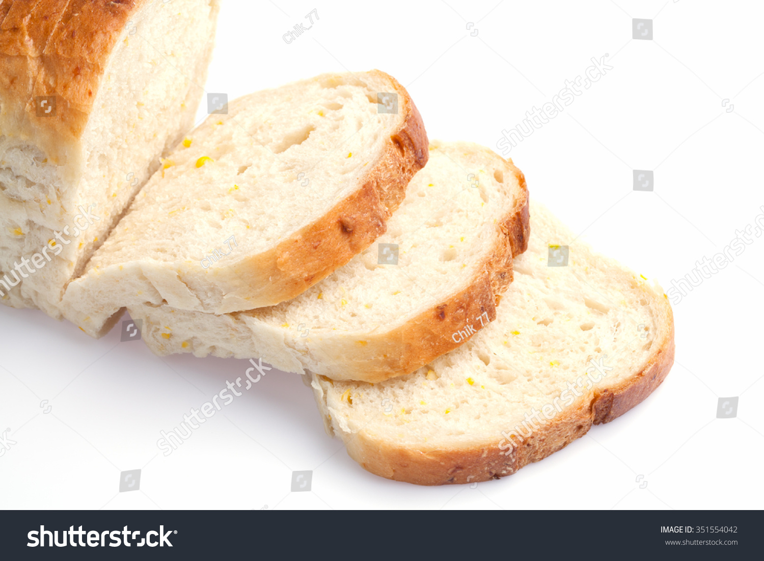 sliced bread isolated on white background-食品及饮料,物体-海洛