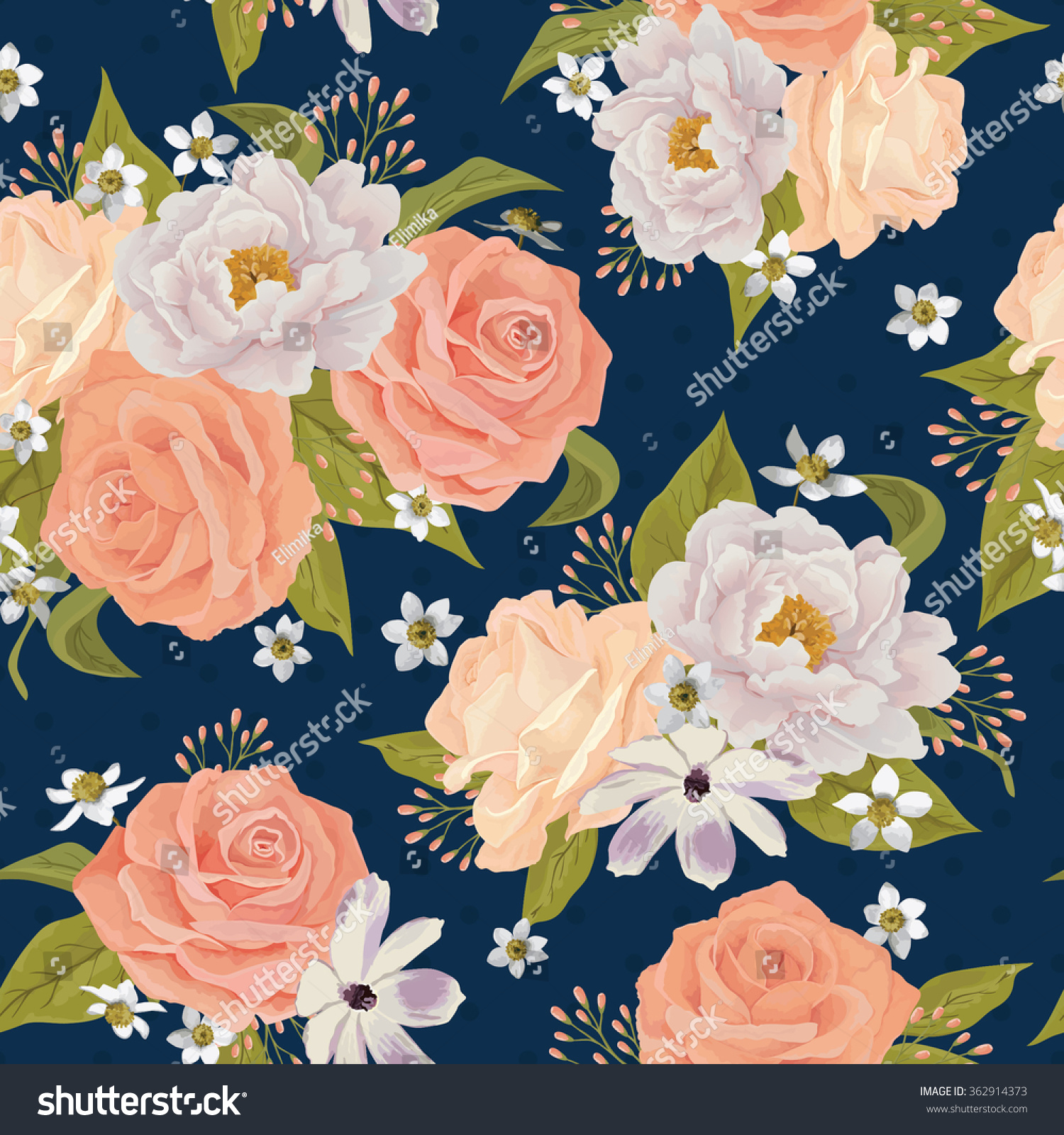 beautiful seamless floral pattern, flower vector illustration.